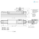 Alusic self-aligning linear actuators 820.VHL/821.VHL, ball bearing guides size 20, 90x180 profile