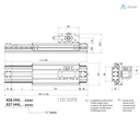 Alusic self-aligning linear actuators 826.HHL/827.HHL, ball bearing guides size 20, 90x180 profile