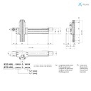 Alusic self-aligning linear actuators 832.HHL.L/833.HHL.L, ball bearing guides size 25 (x) and 20 (z), 225x225 and 90x180 profiles