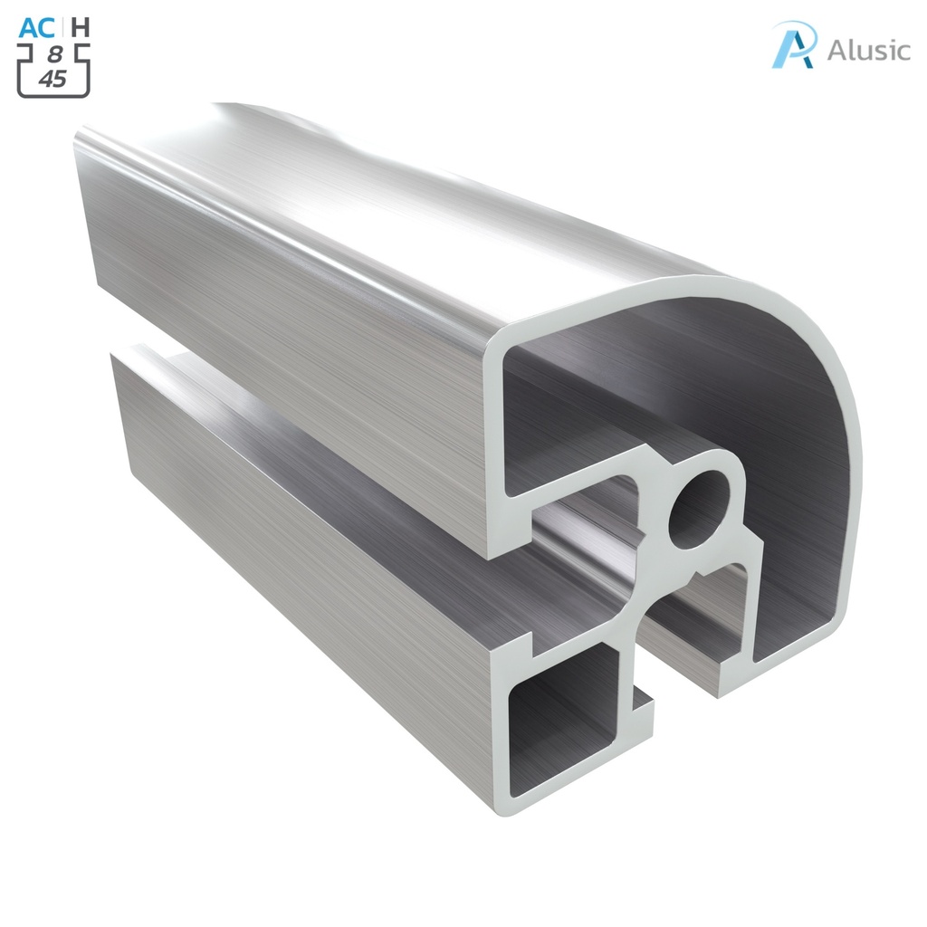 Alusic Aluminium Profile, 45x45 mm, round