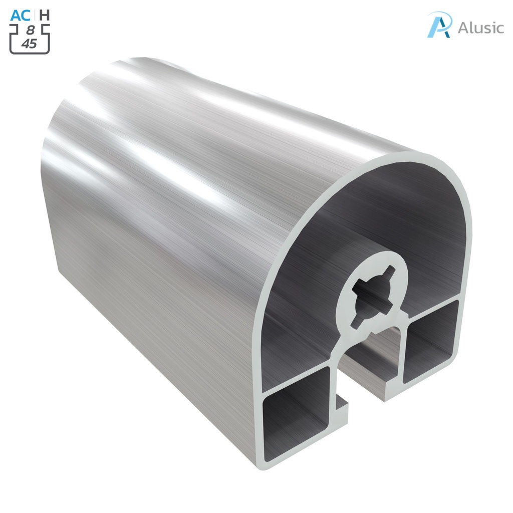 Alusic Aluminium Profile, 45x45 mm, round