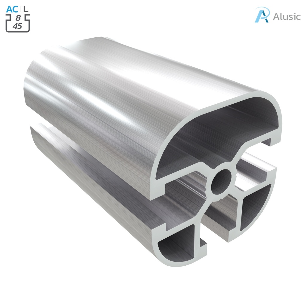 Alusic Aluminium Profile, 45x45 mm, rounded