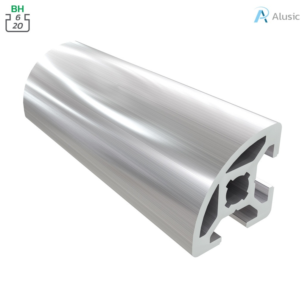 Alusic Aluminium Profile, 20x20 mm, round