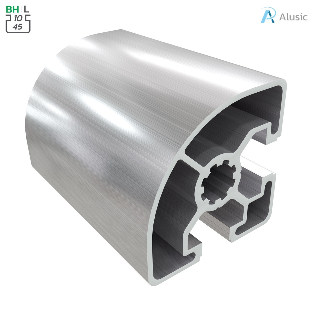 Alusic Aluminium Profile, 45x45 mm, round