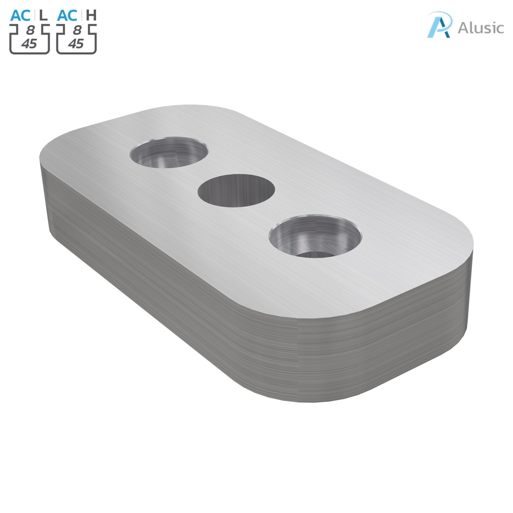 Alusic Flange for feet, 90x45 mm