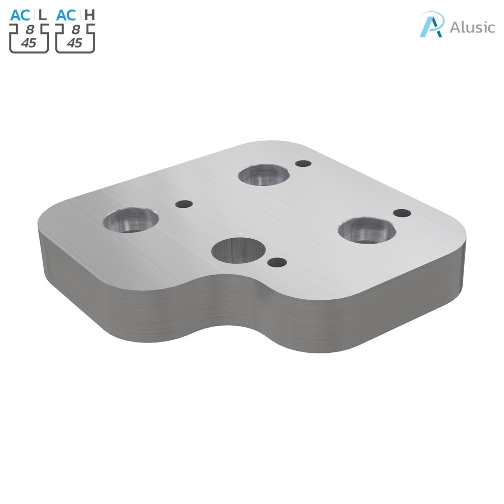 Alusic Flange for feet,  90x90 mm