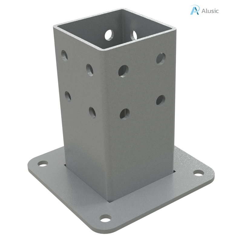 Alusic Floor mount base, for 80x80 mm profiles