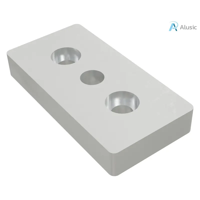 Alusic Plate for feet and wheels, 60x30 mm with central M12 hole