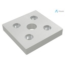Alusic Plate for feet and wheels, 60x60 mm, with 4 x M16