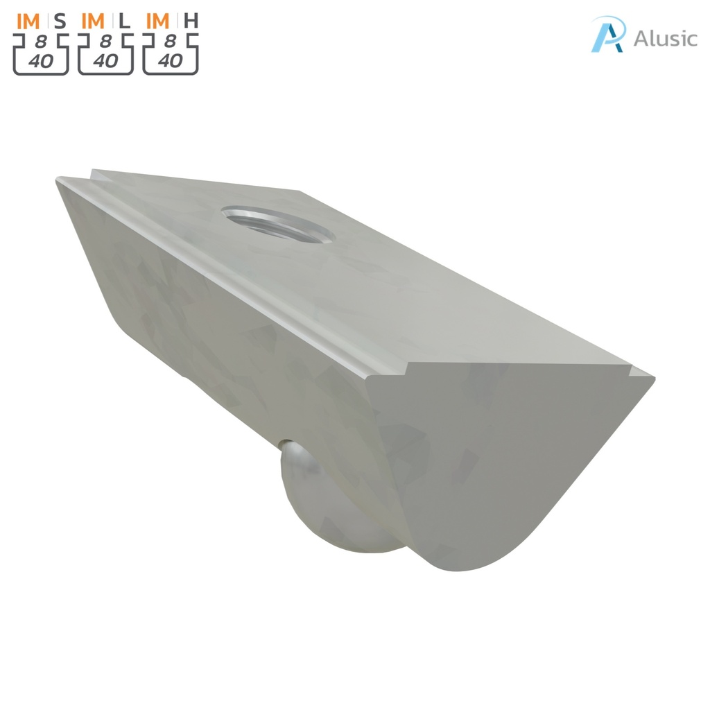 Alusic Roll-in nut with ball 22x13 mm