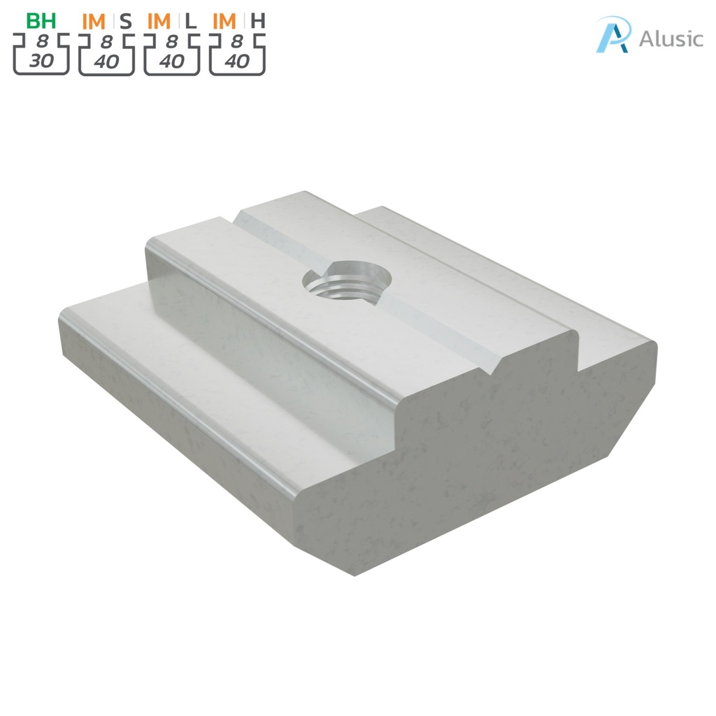 Alusic Sliding block 16x16 mm