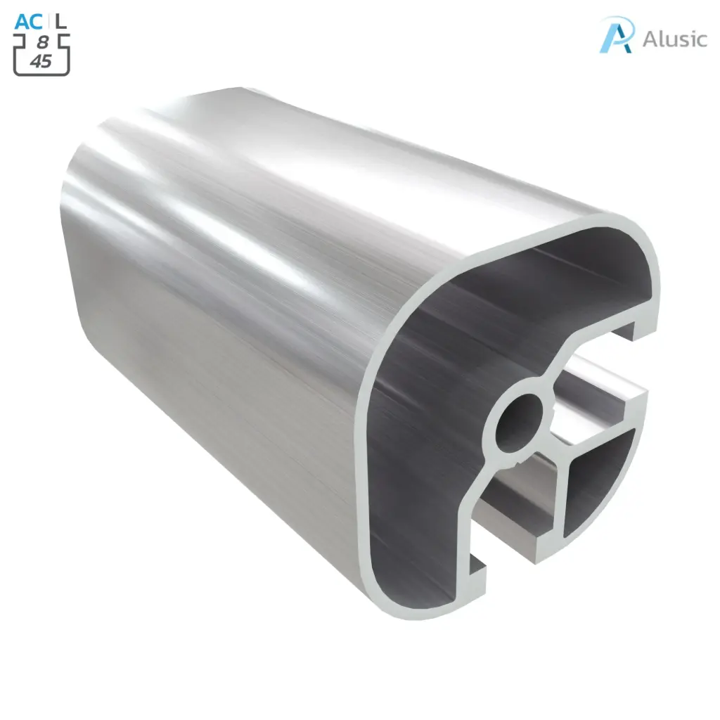 [800.029.009] Alusic Aluminium Profile, 45x45 mm, rounded
