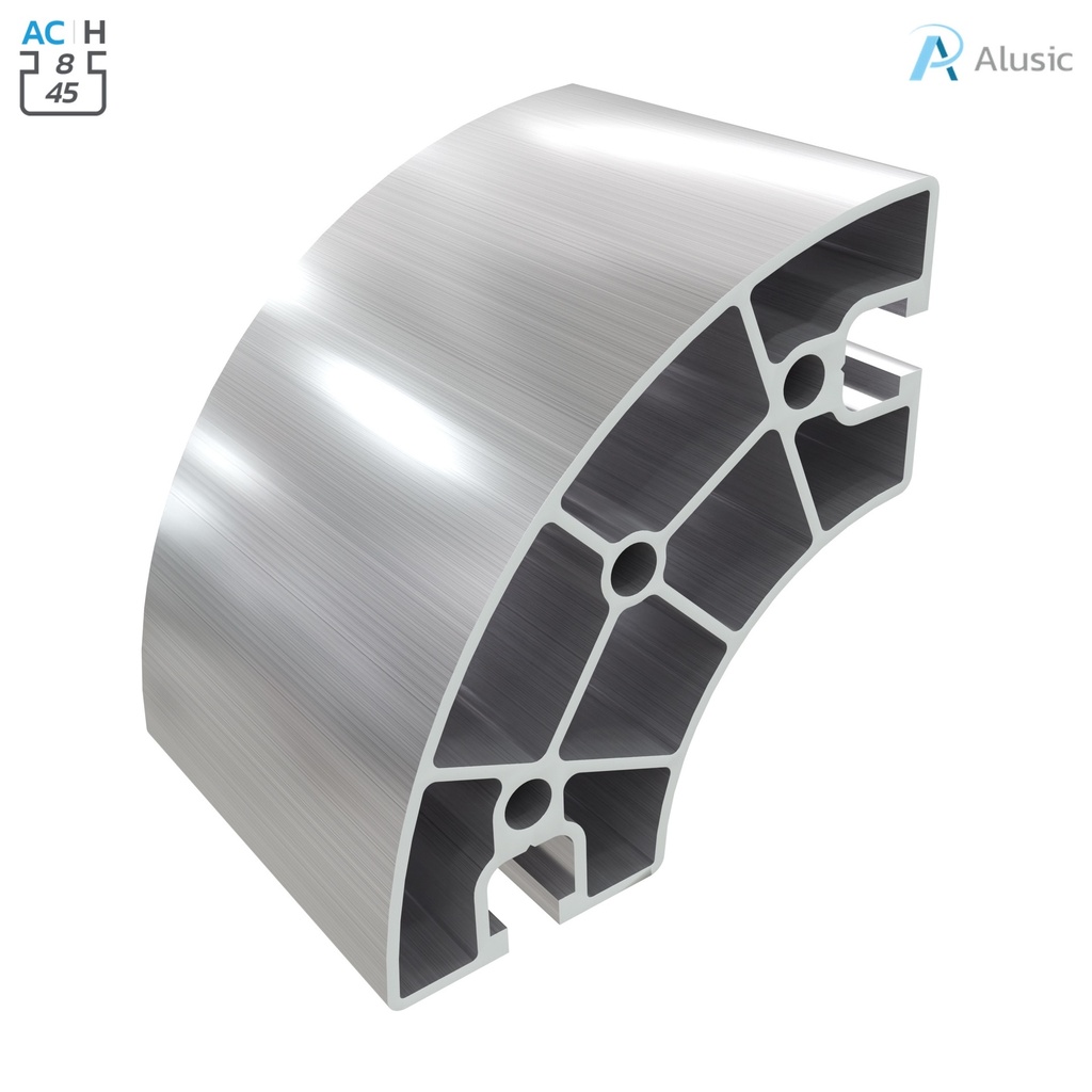 [084.101.086] Alusic Aluminium Profile, 90x90 mm, 45°radius