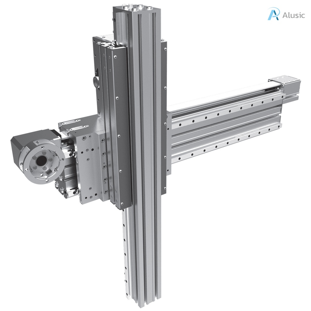 Alusic self-aligning linear actuators 818.HHL.L/819.HHL.L, ball bearing guides size 20,  90x90 profile