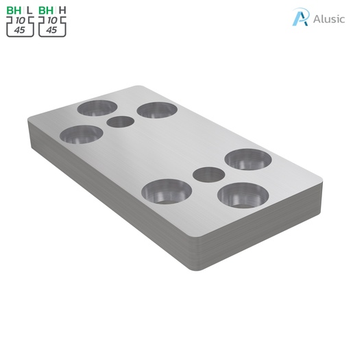 [084.308.002] Alusic Connection plate 45x90