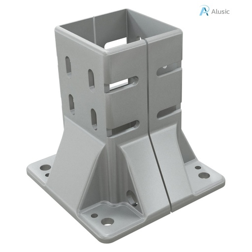 [084.409.014] Alusic Floor mount base, for 80x80 - 80x120 - 80x160 mm profiles