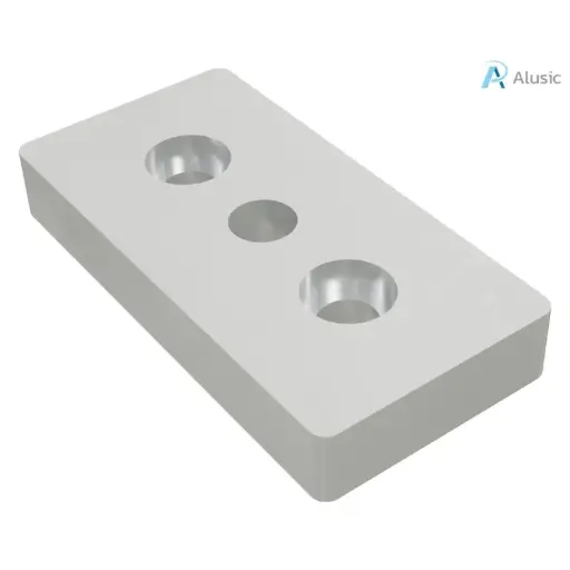 [ 084.405.003] Alusic Plate for feet and wheels, 60x30 mm with central M12 hole