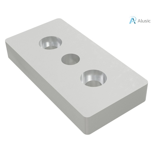 [084.405.010] Alusic Plate for feet and wheels, 90x45 mm with central M10 hole