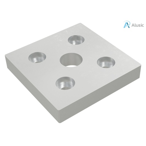 [ 084.405.002] Alusic Plate for feet and wheels, 90x90 mm with 4 x M16