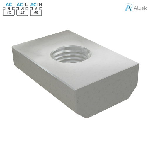 Alusic Rectangular nut 13x20 mm