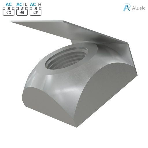 [084.302.038] Alusic Square nut with spring 13x13 mm