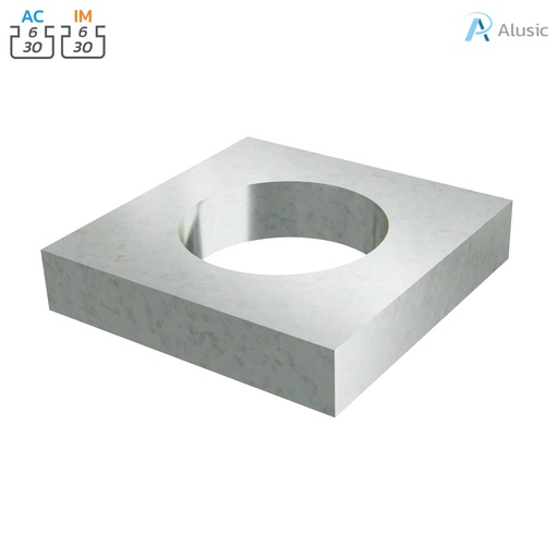[084.303.003] Alusic Square washer 10x10 mm, Ø 6 mm