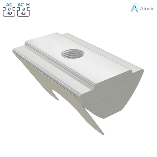 Alusic Swivel-in sliding block with spring 13.5x22 mm