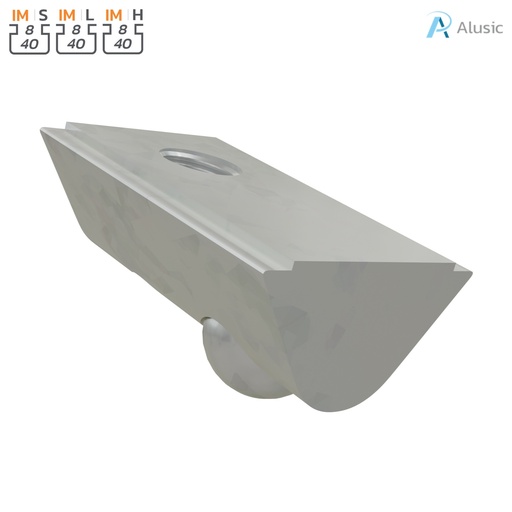 Alusic Roll-in nut with ball 22x13 mm