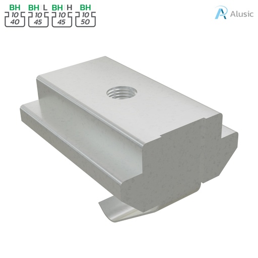[084.302.099] Alusic Swivel-in sliding block with spring 20x13.5 mm