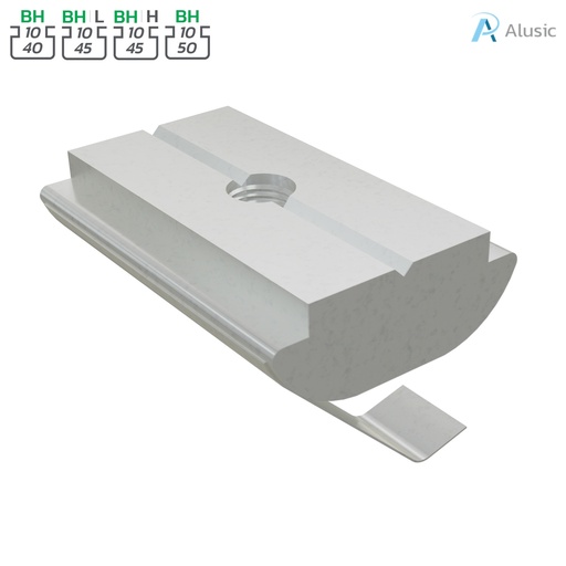 [084.302.081] Alusic Swivel-in sliding block with spring 20x13.5 mm