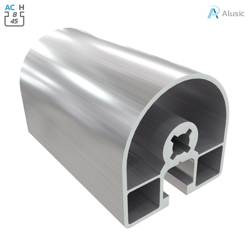 [084.101.037] Alusic Aluminium Profile, 45x45 mm, round