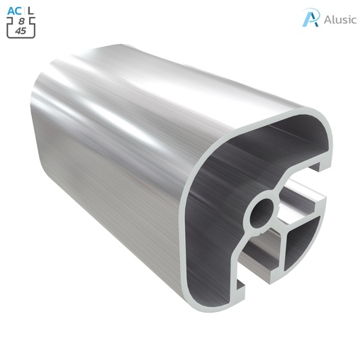 [800.029.009] Alusic Aluminium Profile, 45x45 mm, rounded