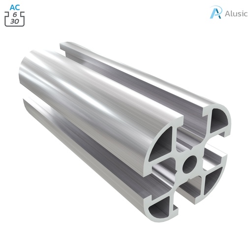 [ 800.029.002] Alusic Aluminium Profile, 45x90 mm, rounded
