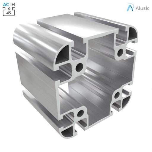 [800.029.012] Alusic Aluminium Profile, 90x90 mm, rounded