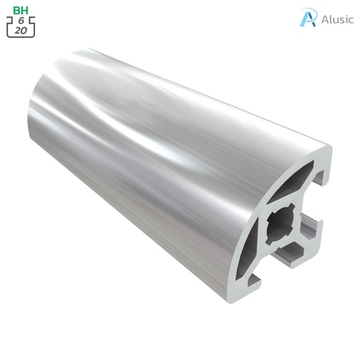 [084.111.004] Alusic Aluminium Profile, 20x20 mm, round