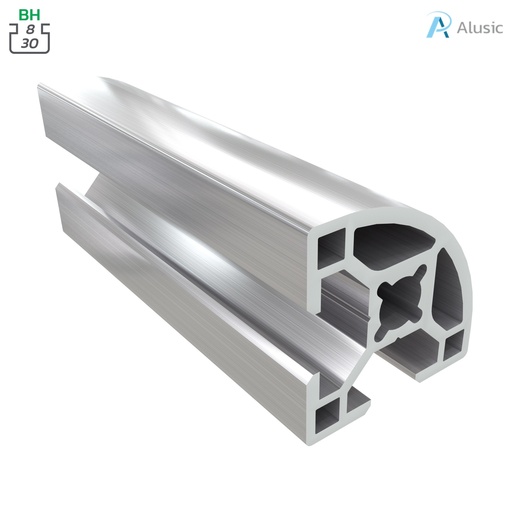 [084.107.005] Alusic Aluminium Profile, 30x30 mm, round