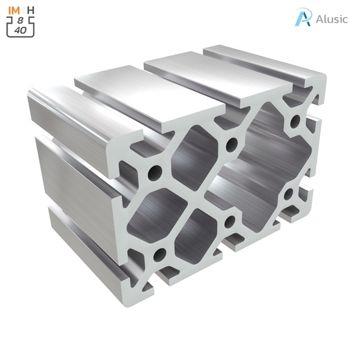 [084.114.016] Alusic Aluminium Profile, 80x120 mm